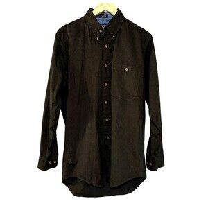 Ralph Lauren Black Boy Scout Tag Vintage Button Front Long Sleeve Shirt 15 1/2